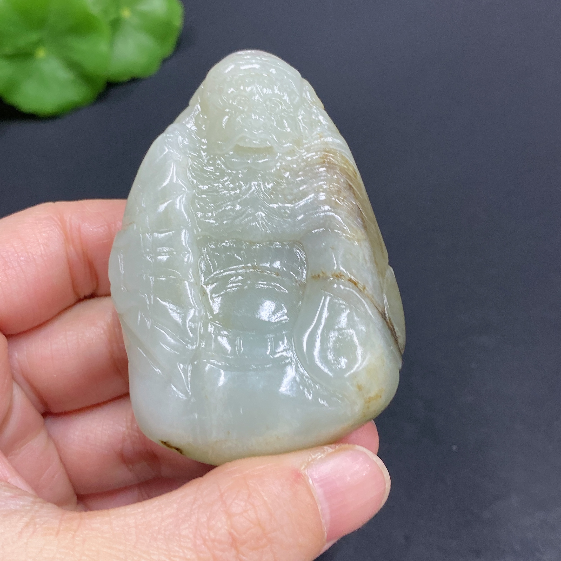 H25915015 Hetian Jade Handheld Carving - Zhong Kui