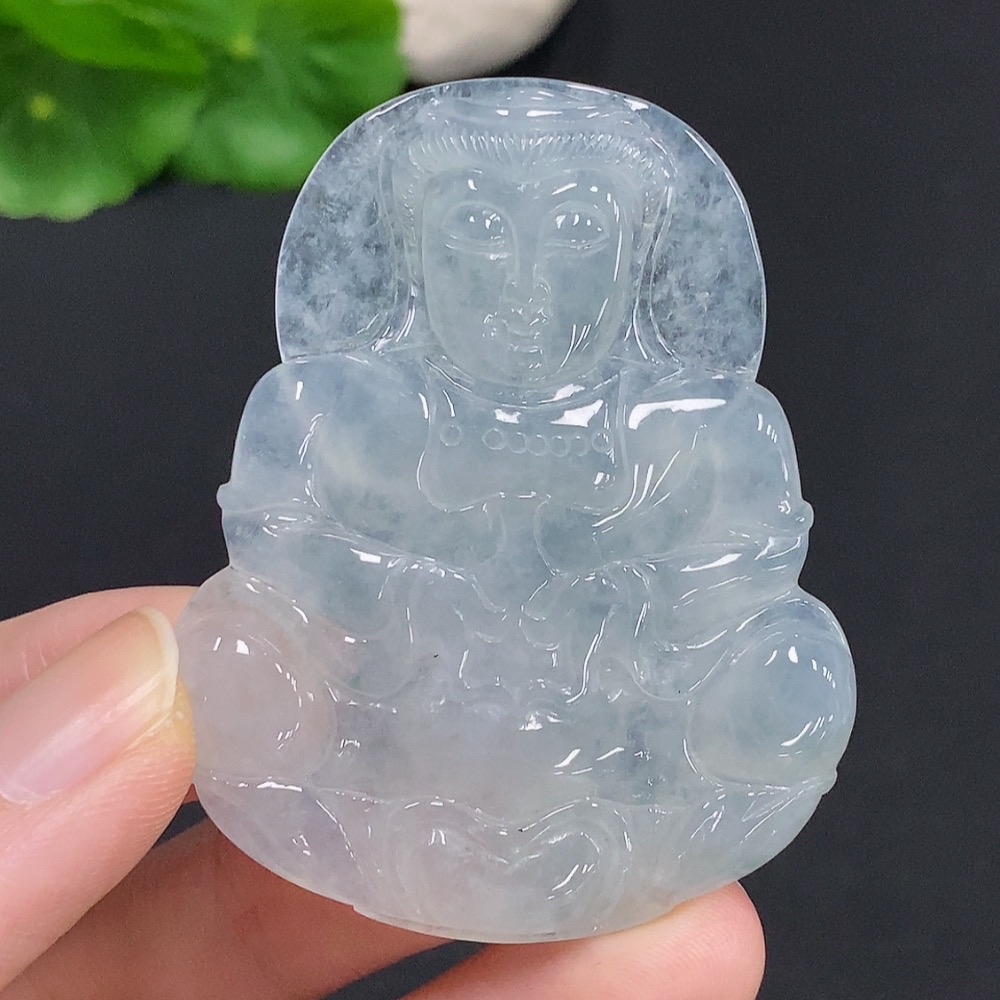 F31606364 Jadeite Guanyin Pendant Total Weight Approximately 24.2g