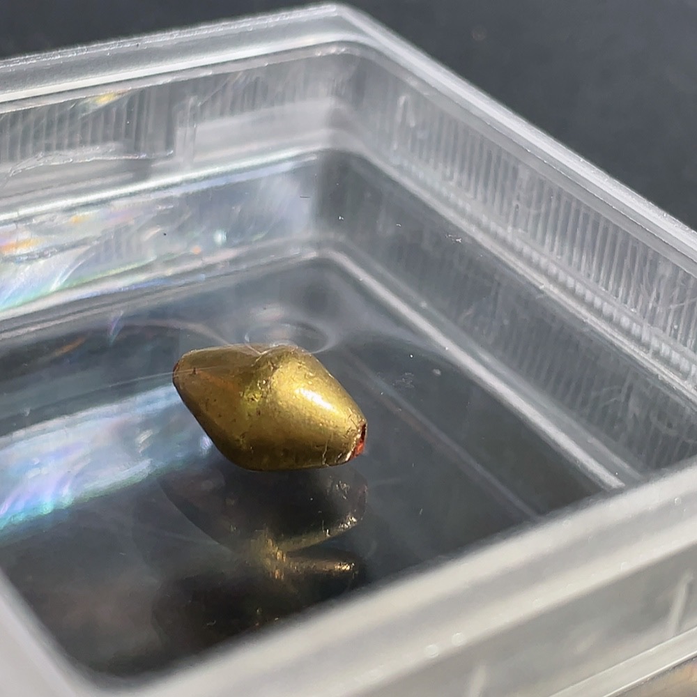W26983502 Old Bead Zhubo Rating Open Box Qing Dynasty Double-Cone Gold-Plated Bead (Gold Lacquer) Gold Purity Approximately 90%