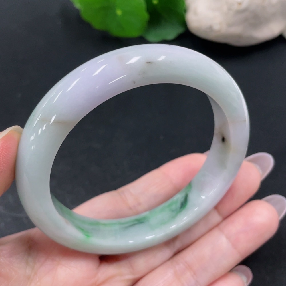 F31675900 Jadeite Round Bangle Size 58.4 Total Weight Approx. 63.8g