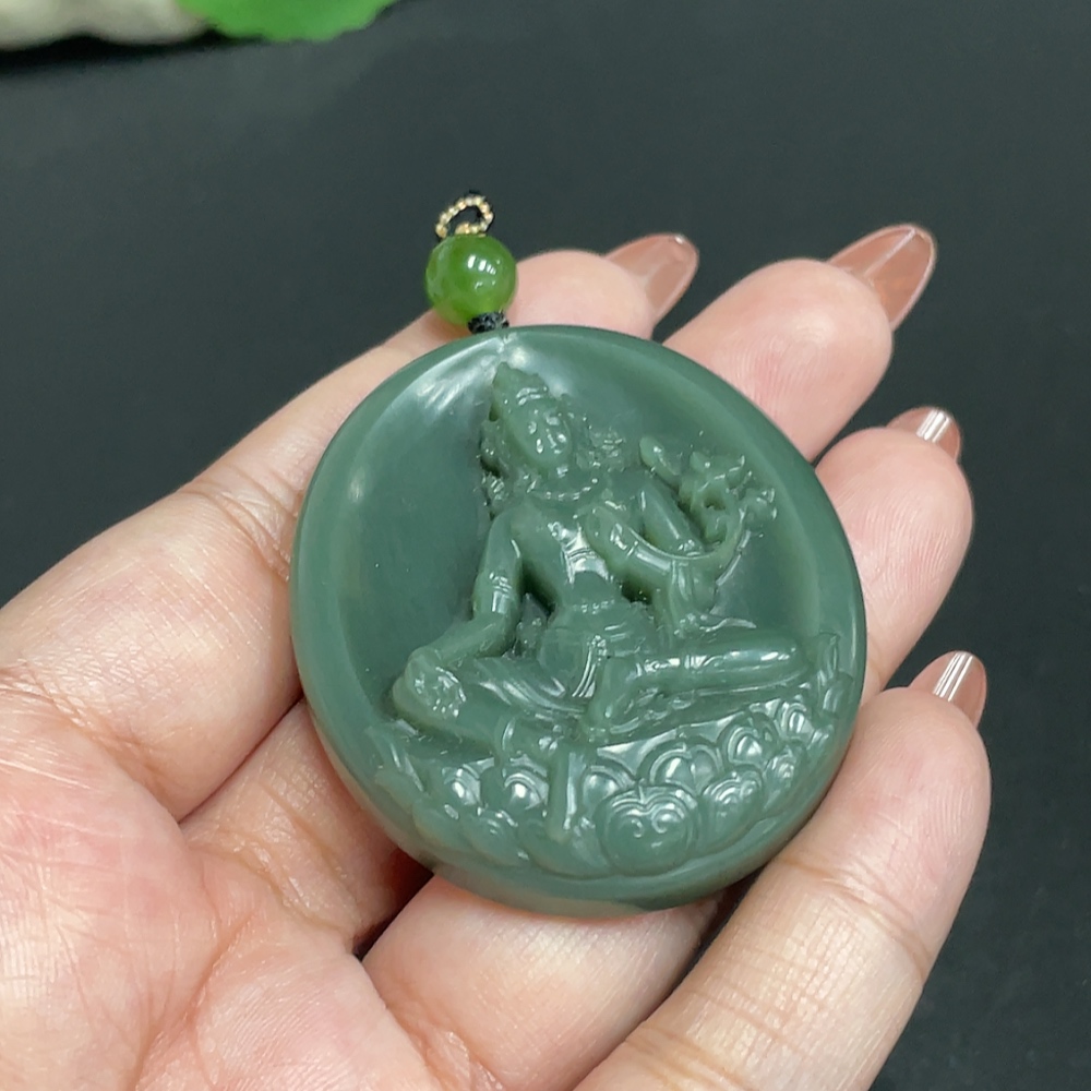 H34973061 Hetian Jade Pendant Guanyin Total Weight About 35g