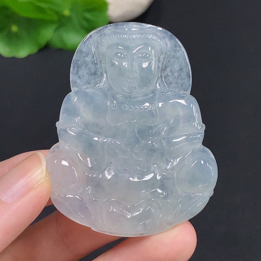 F31606364 Jadeite Guanyin Pendant Total Weight Approximately 24.2g