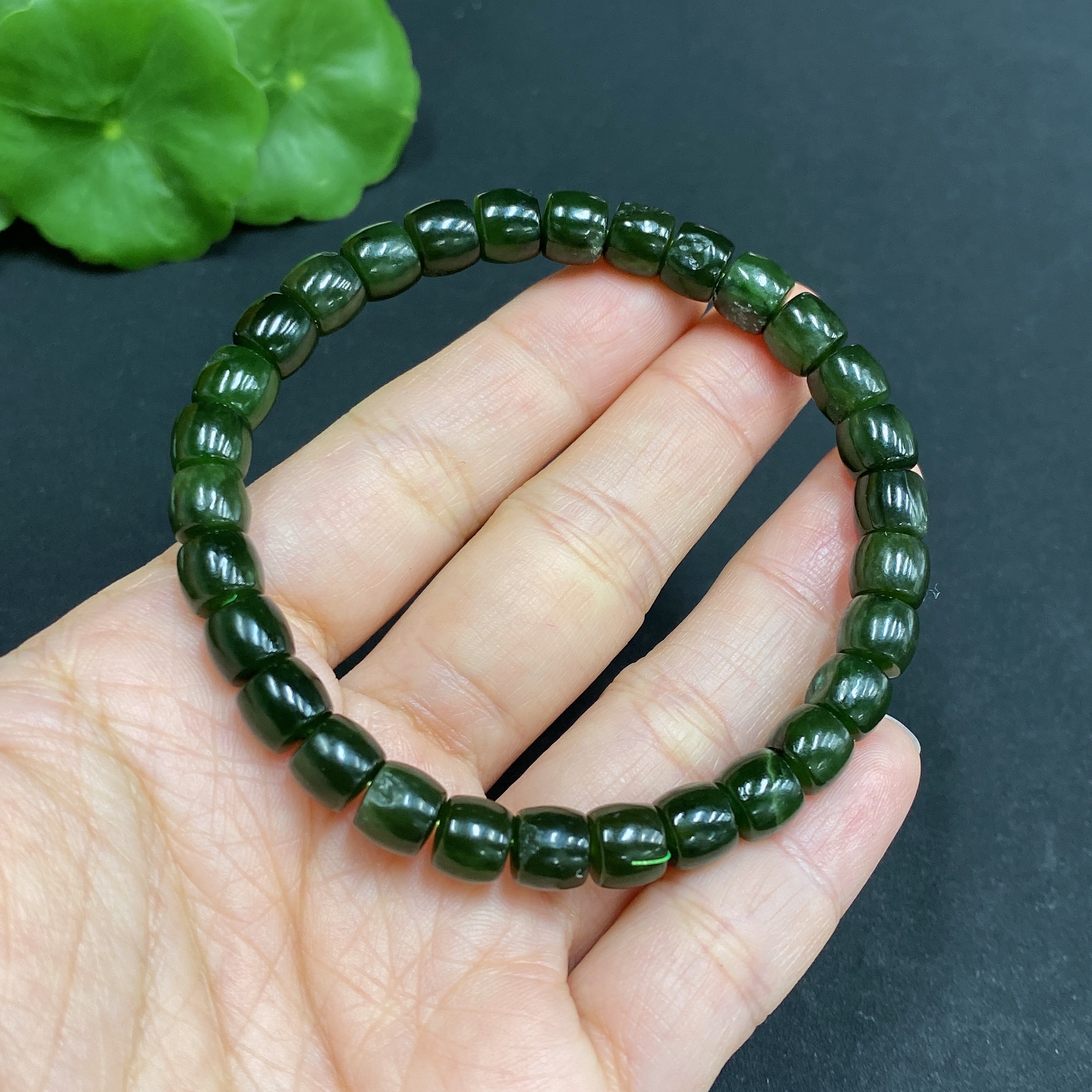 H31584689 Hetian Jade Bracelet, Approx. 6.8mm, Total Weight Approx. 17.7g