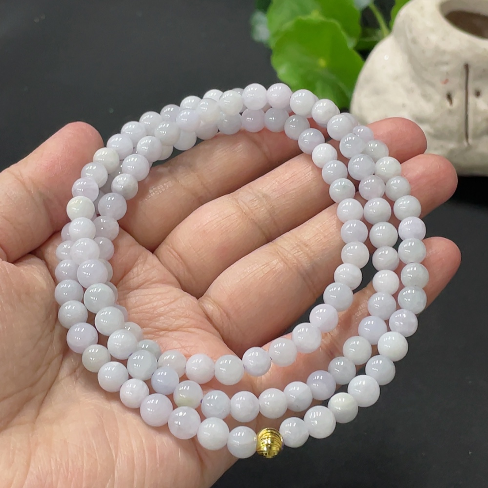 F33876235 Jadeite Bead Necklace Approximately 5.9mm Beads Total Weight About 43.48g Non-Gold Matching Beads