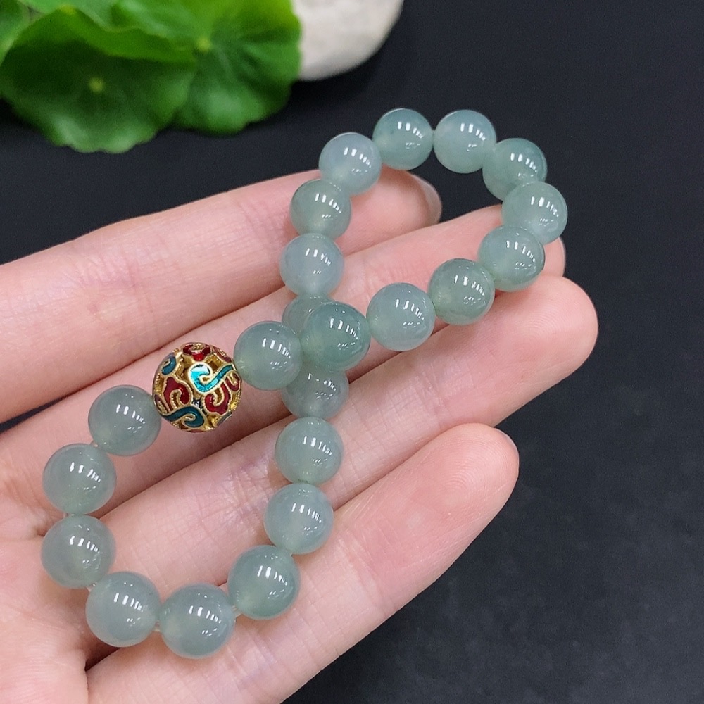 F35123958 Jadeite Bracelet Non-Gold Inlaid Total Weight Approx. 21.1g Size About 7.8mm