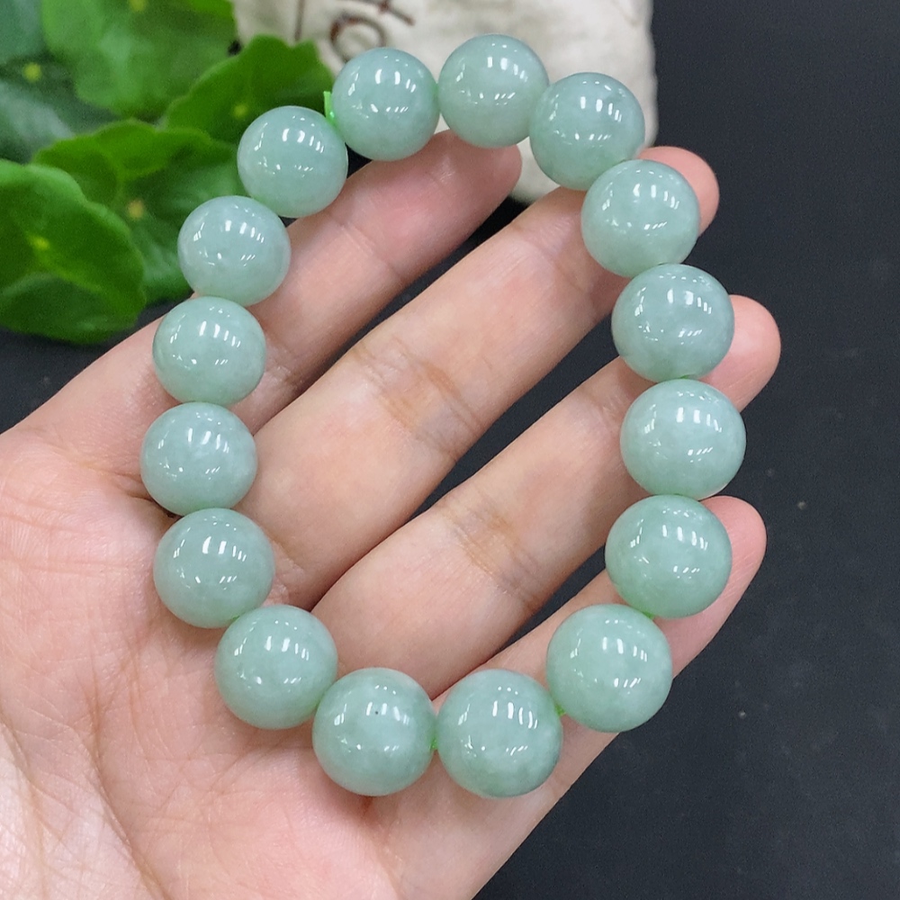 F35104999 Jadeite Bead Necklace Approximately 13mm Total Weight About 64.6g