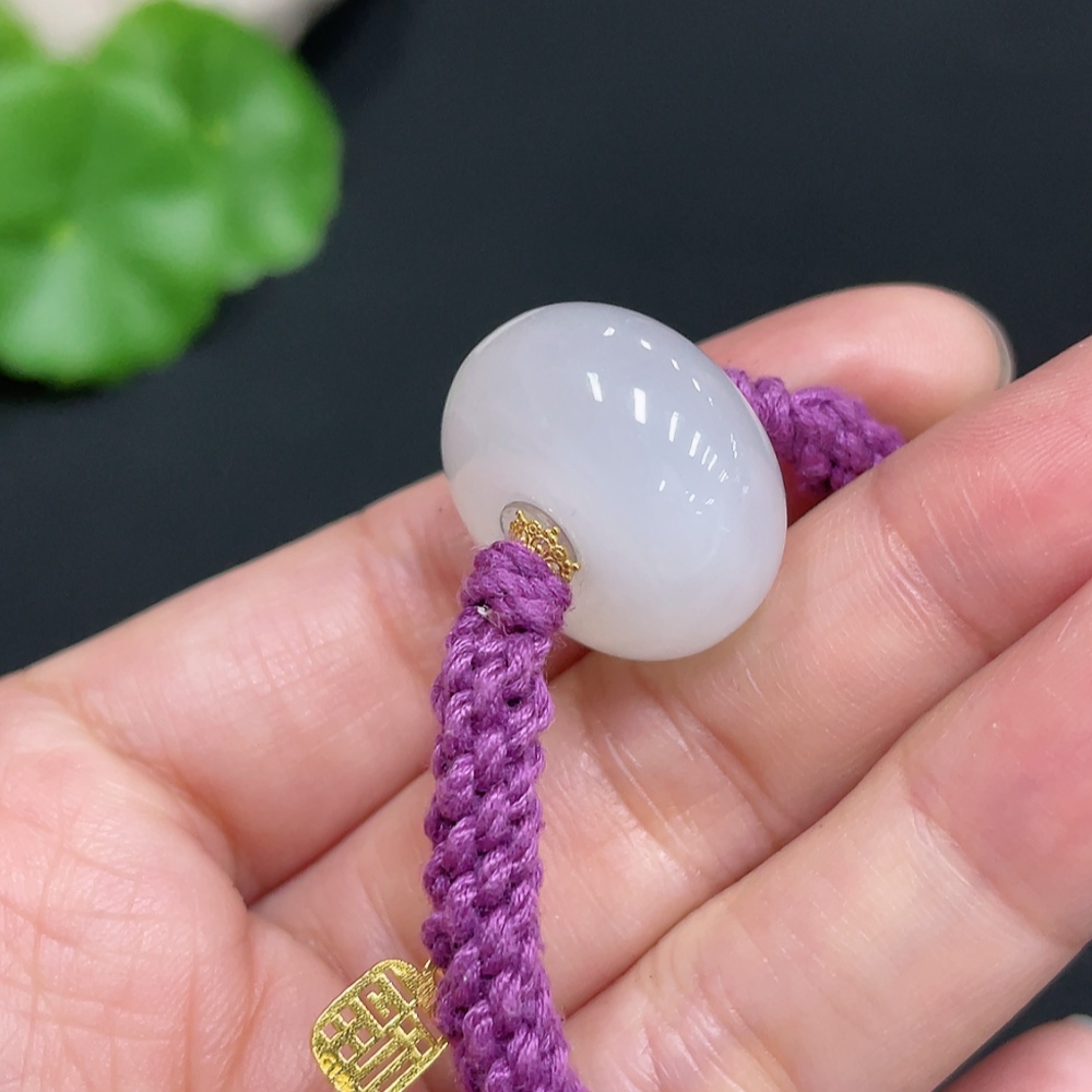 H34072621 Hetian Jade Hand Bracelet Total weight about 11.7g Gold content 72%