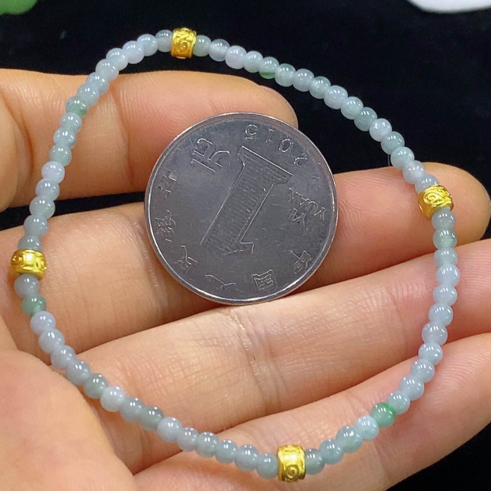 F34044457 Jadeite Bracelet Card 2.9mm Approx. Total Weight About 3.36g Non-Gold