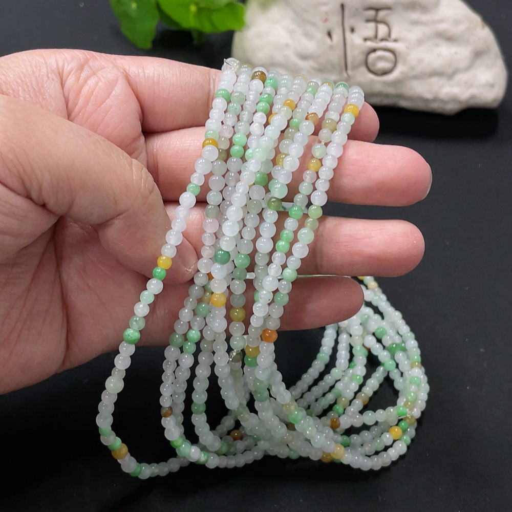 F35080967 Jadeite Bead Necklace approx. 3.7mm