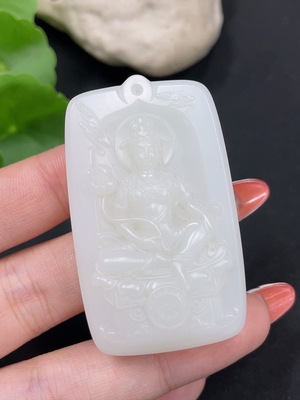 H34017432 Hetian Jade Pendant Guanyin Total Weight About 42g