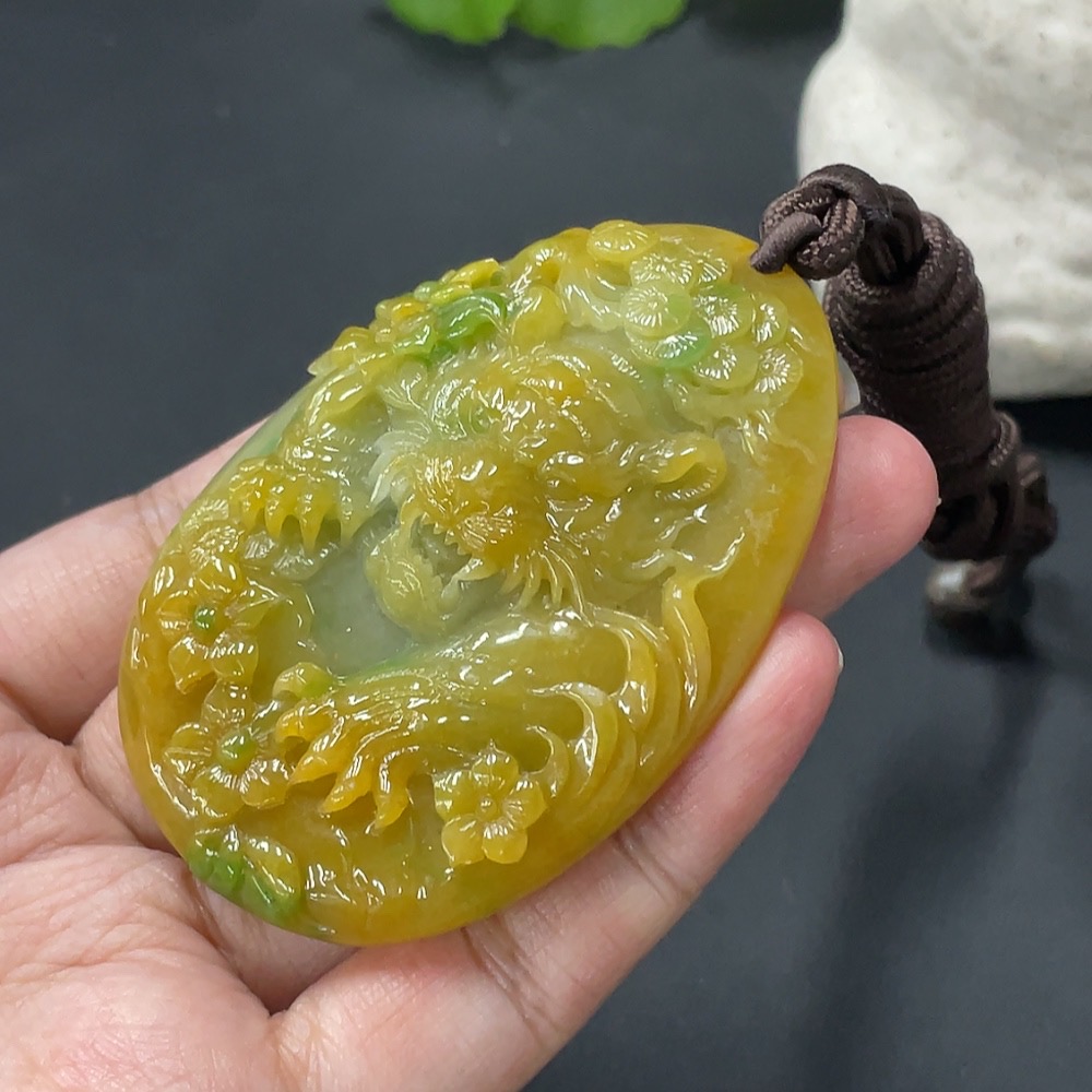 F18032143 Jadeite Tiger Pendant, Color Origin Undetermined, Total Weight 61.724g