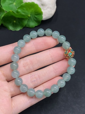 F35123958 Jadeite Bracelet Non-Gold Inlaid Total Weight Approx. 21.1g Size About 7.8mm