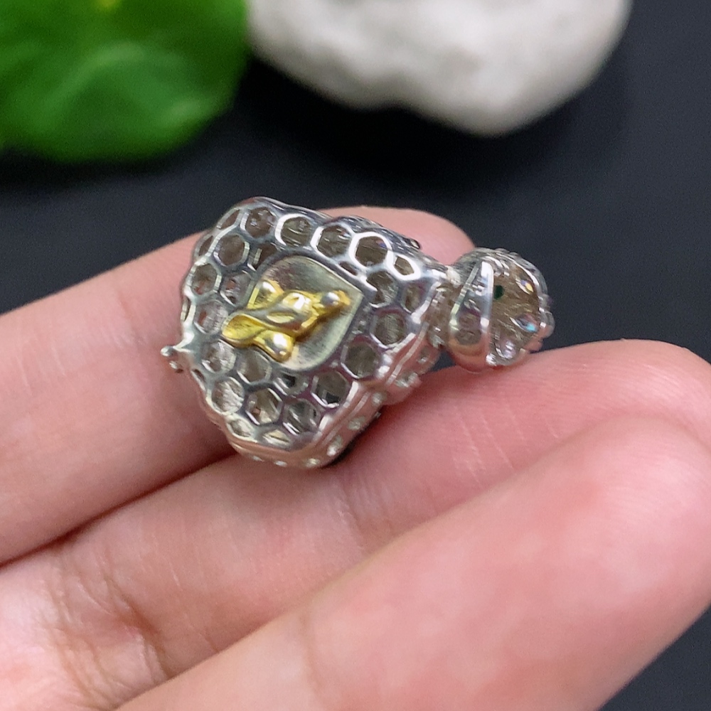 F34000010 Jadeite Buddha Inlay Piece Non-Gold Total Weight Approx.4g