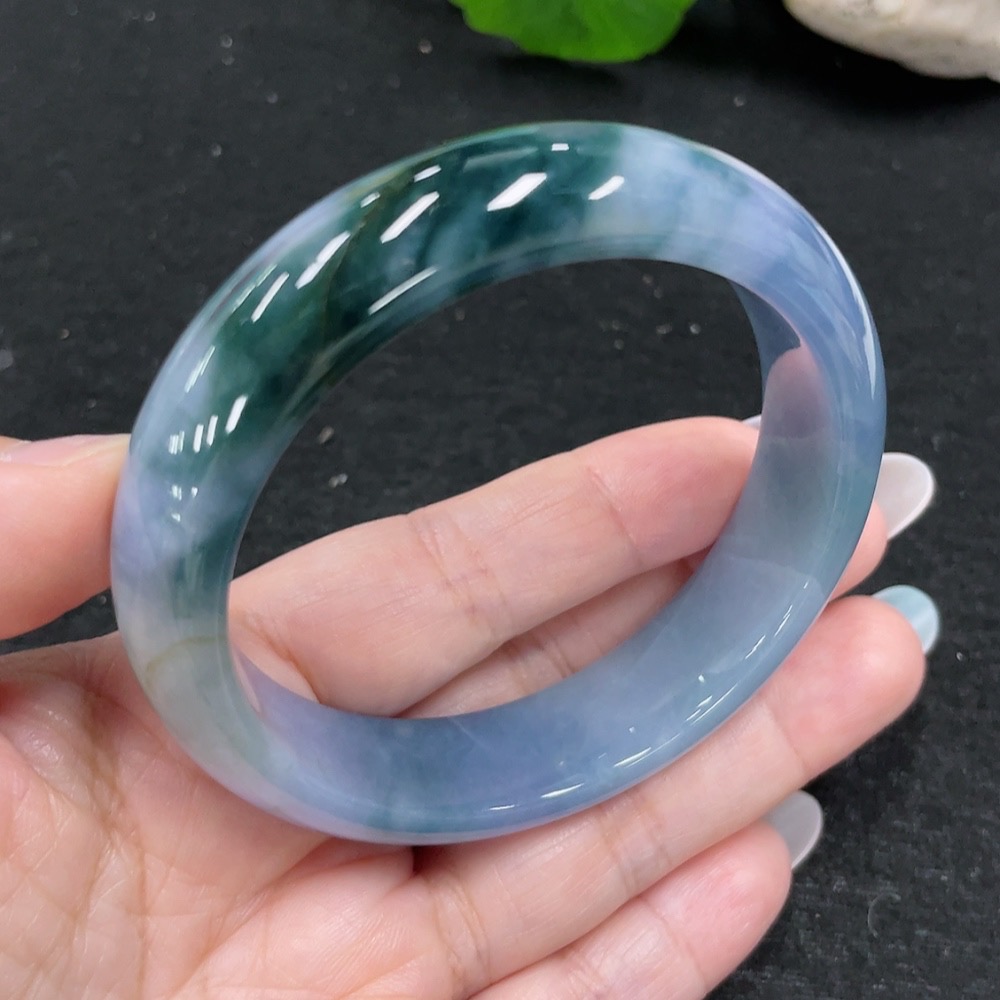 F33872933 Jadeite Round Bracelet Size 56.8 Total Weight Approx. 64.5g (with crack)