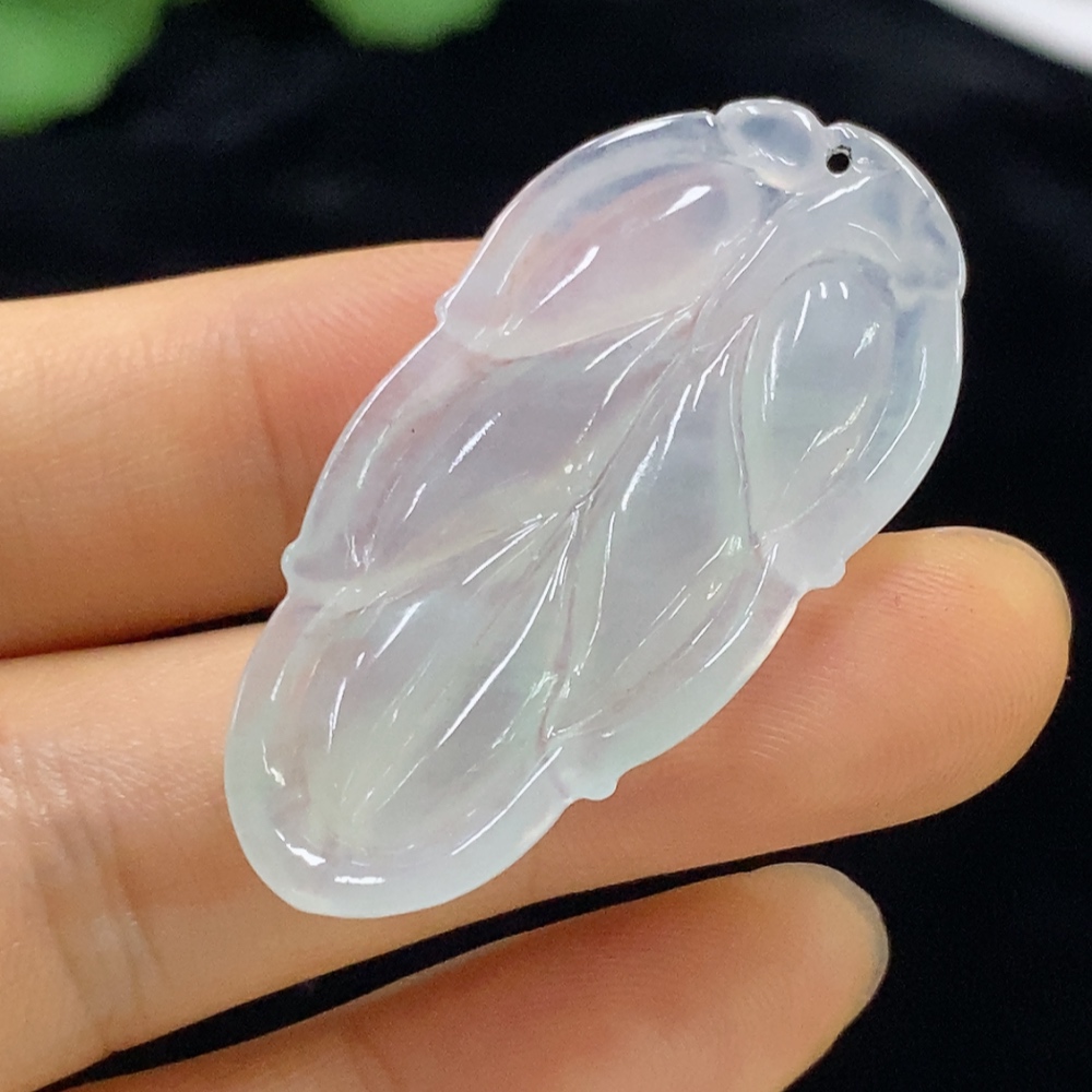 F34949193 Jadeite Leaf Pendant Total Weight Approx.5.27g