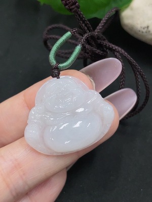F35142650 Jadeite Buddha Pendant Total Weight Approx. 6.6g (including rope weight)