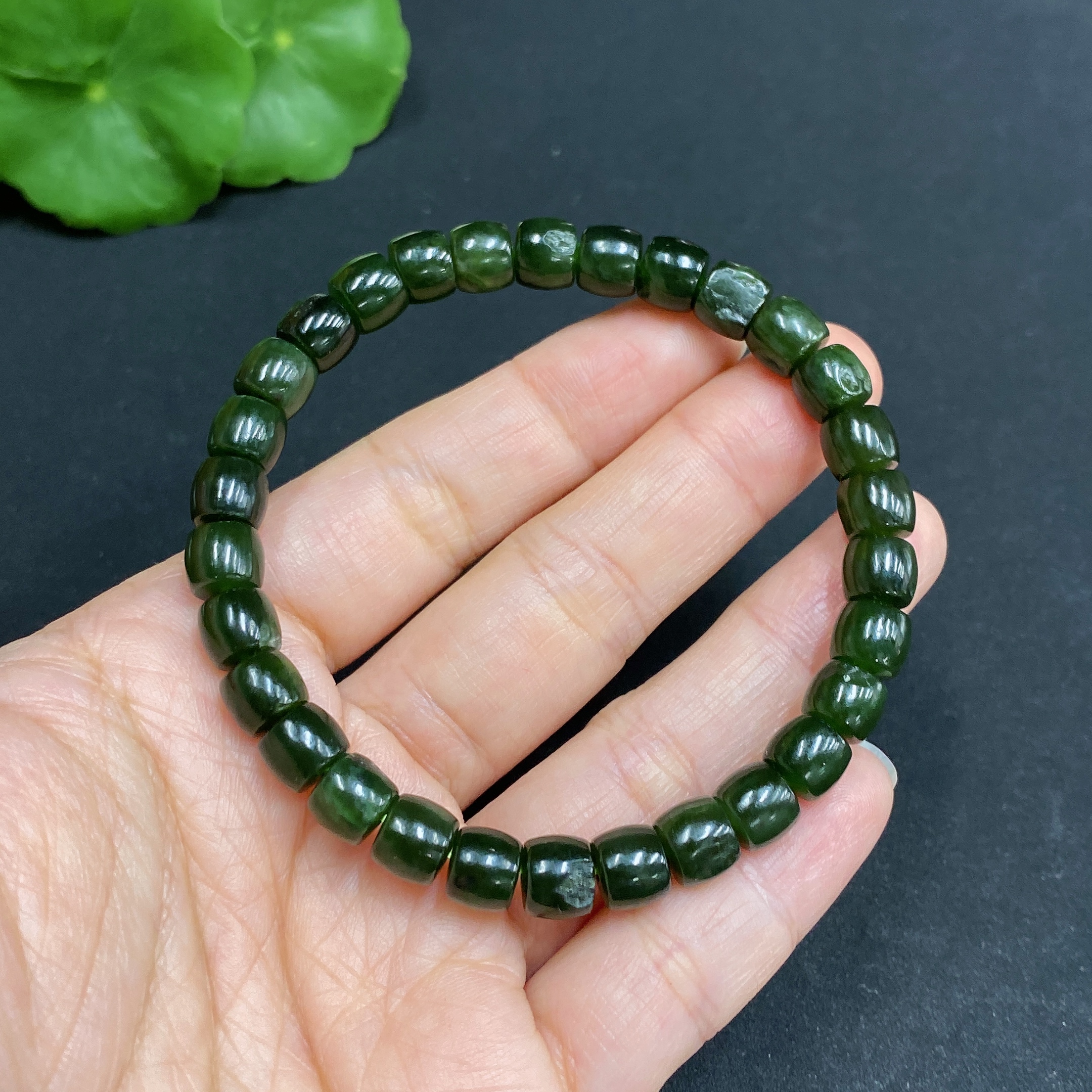 H31584689 Hetian Jade Bracelet, Approx. 6.8mm, Total Weight Approx. 17.7g