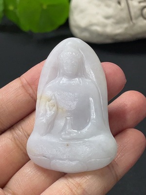 F31670459 翡翠毛货观音挂件 货品总重约16.5g