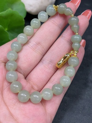 H34015933 Hetian Jade Bracelet, Approx. 7.8 mm, Total Weight Approx. 18.5g, Non-Gold