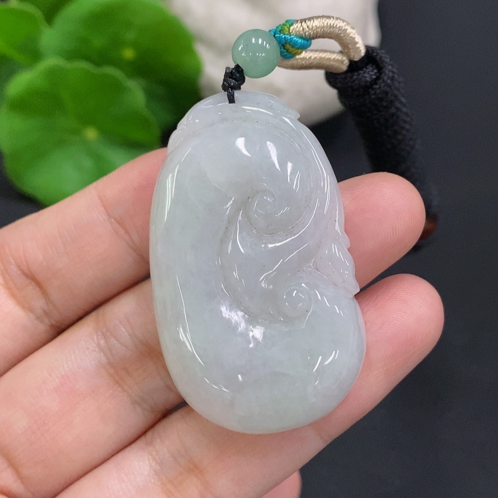 F32741167 JadeiteRuyi Pendant with Non-Grade A Beads