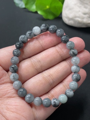 F34979085 Jadeite Bracelet Approx. 7mm Beads Total Weight Approx. 14.8g