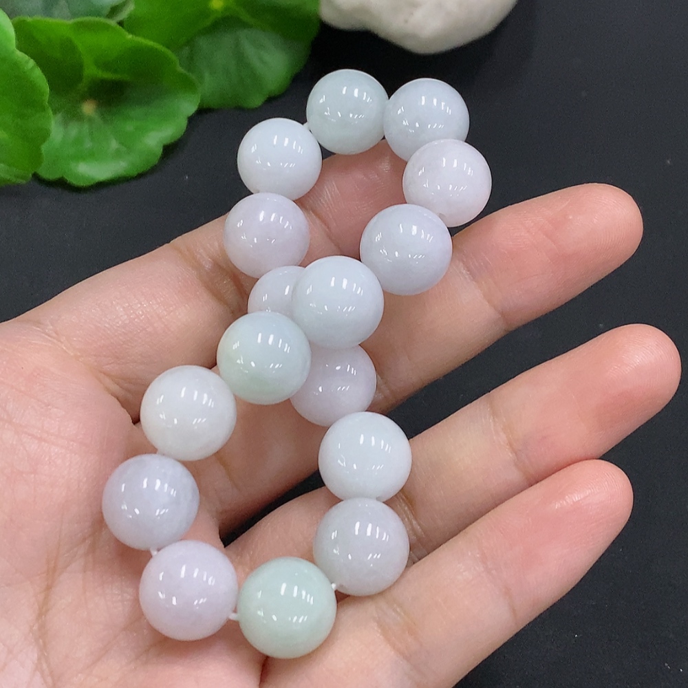 F34050144 Jadeite Beaded Necklace Approx. 11.8mm Total Weight Approx. 47.7g