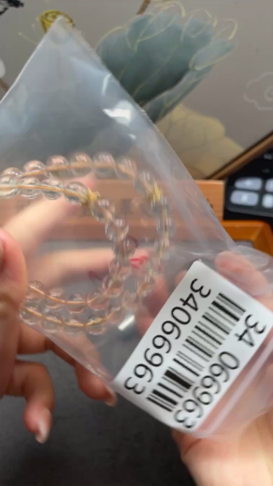 C34066963 Crystal Bead Chain Total Weight Approx. 38.51g Size 8.7mm Non-Gold