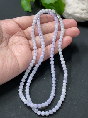 F35108652 Jadeite Bead Necklace Approx. 4.5mm Total Weight Approx. 19.9g Non-Gold Clasp