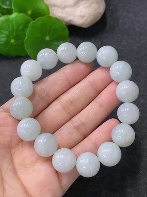 F32792052 Jadeite Bead Necklace, Approx. 12.7mm, Total Weight Approx. 58.4g
