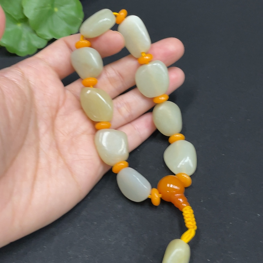 H34072194 Hetian Jade Beads Bracelet, Total Weight Approx. 50.1g, Accessories Not Hetian Jade
