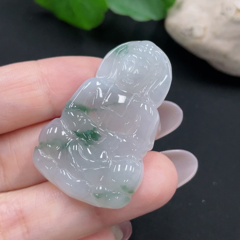 F31675764 Jadeite Guanyin Pendant Total Weight: Approx. 11.6g