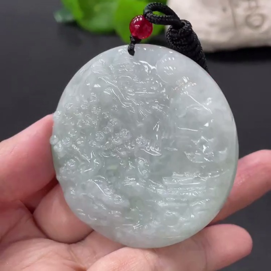F33875879 Jadeite Landscape Pendant Total Weight Approx.42.97g
