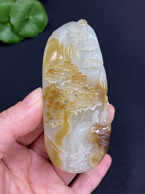 H25933698 Hetian Jade Pendant Landscape Total Weight Approx. 73.2g