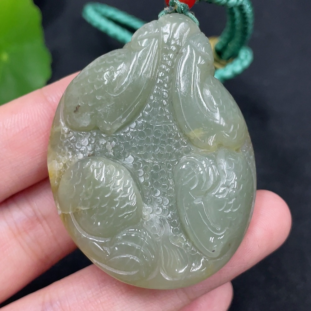 H30537049 Khotan Jade Pendant – Dragon Turtle with Undetermined Skin Color Origin, Total Weight (including rope): 46.5g