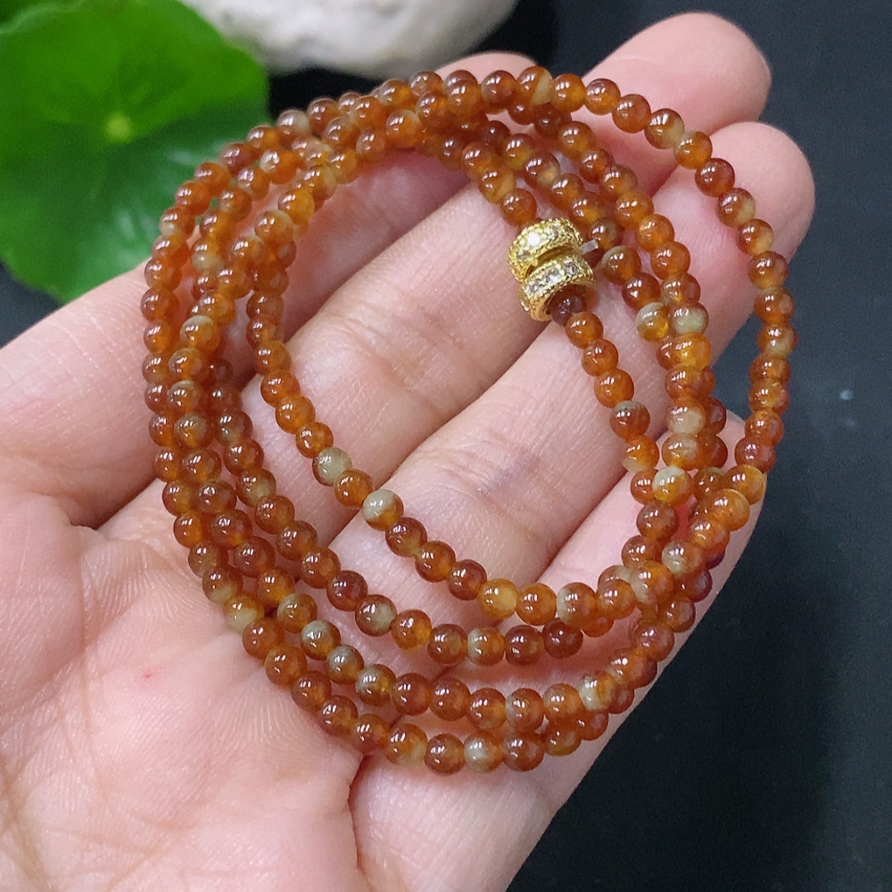 F35139541 Jadeite Bead Necklace Approximately 3.1mm Total Weight About 9.87g Non-Gold Clasp