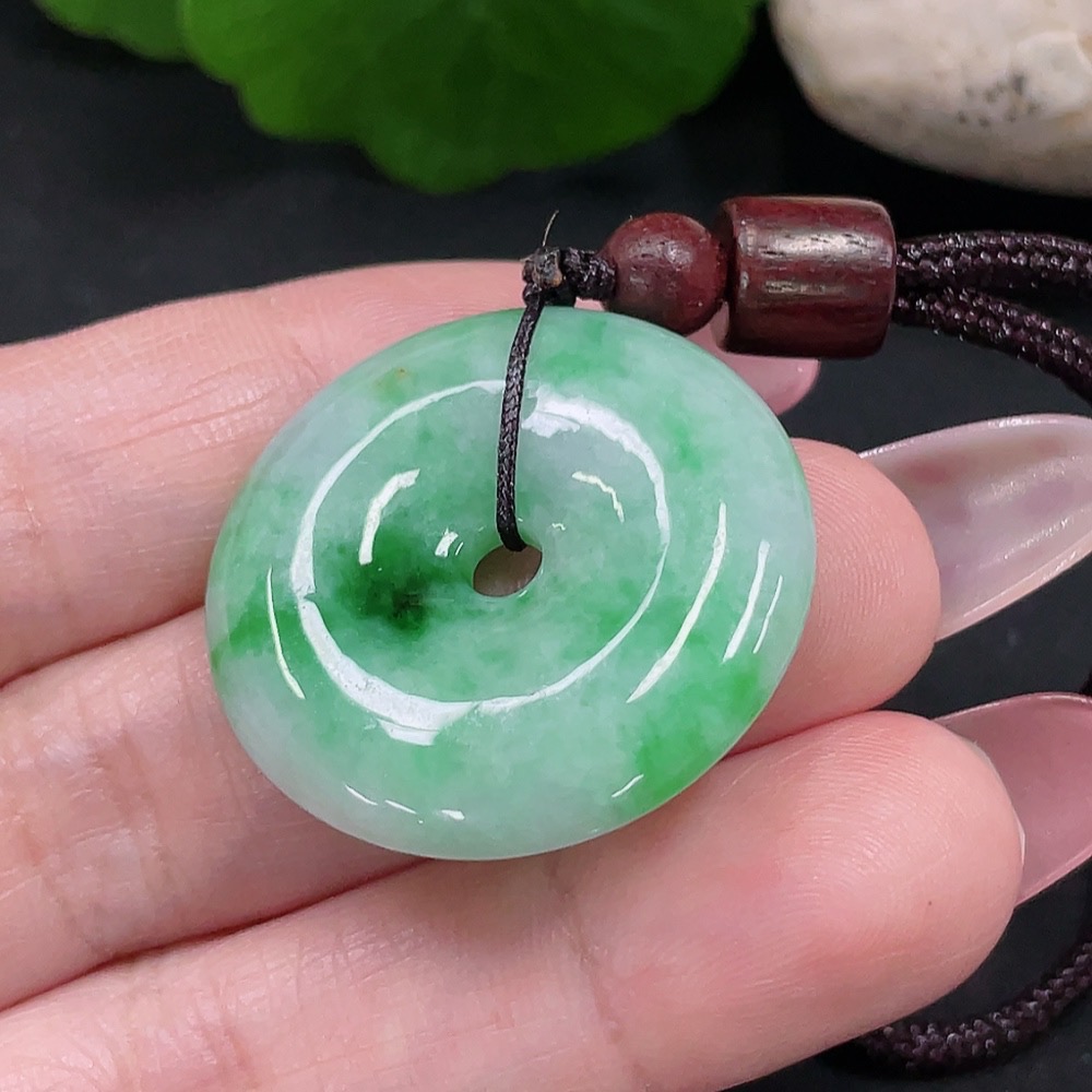 F34032021 Jadeite Safety Buckle Pendant Total weight about 11.8g (including rope weight)