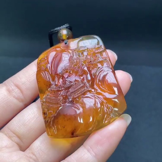 C29369026 Amber Beeswax Pendant, Total Weight Approx. 12.76g Including Rope