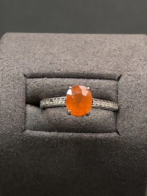 C16710595 Garnet inlaid ring Non-gold inlaid Adjustable Total weight approx. 1.86g