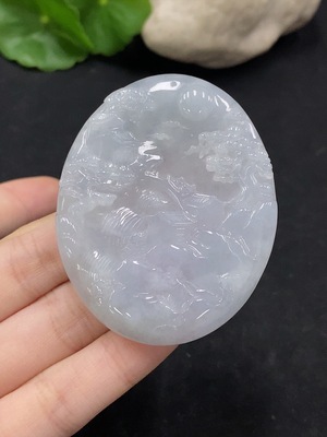 F35089938 Jadeite Landscape Pendant Total Weight Approximately 35.88g