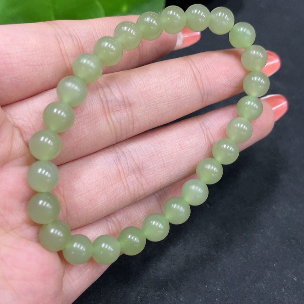 H35084652 Hetian Jade Bracelet, approx. 6.5mm, total weight approx. 13.1g