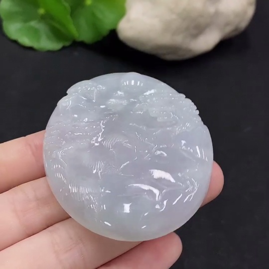 F35089938 Jadeite Landscape Pendant Total Weight Approximately 35.88g