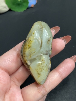 H34011304 Hetian Jade Pendant, Peaceful Living and Happy Work, Undetermined Skin Color Formation, Total Weight Approx. 71.1g