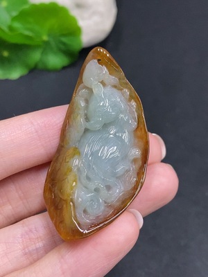F34035019 Jadeite Pendant Total Weight Approx. 26.3g Yellow Color Origin Undetermined
