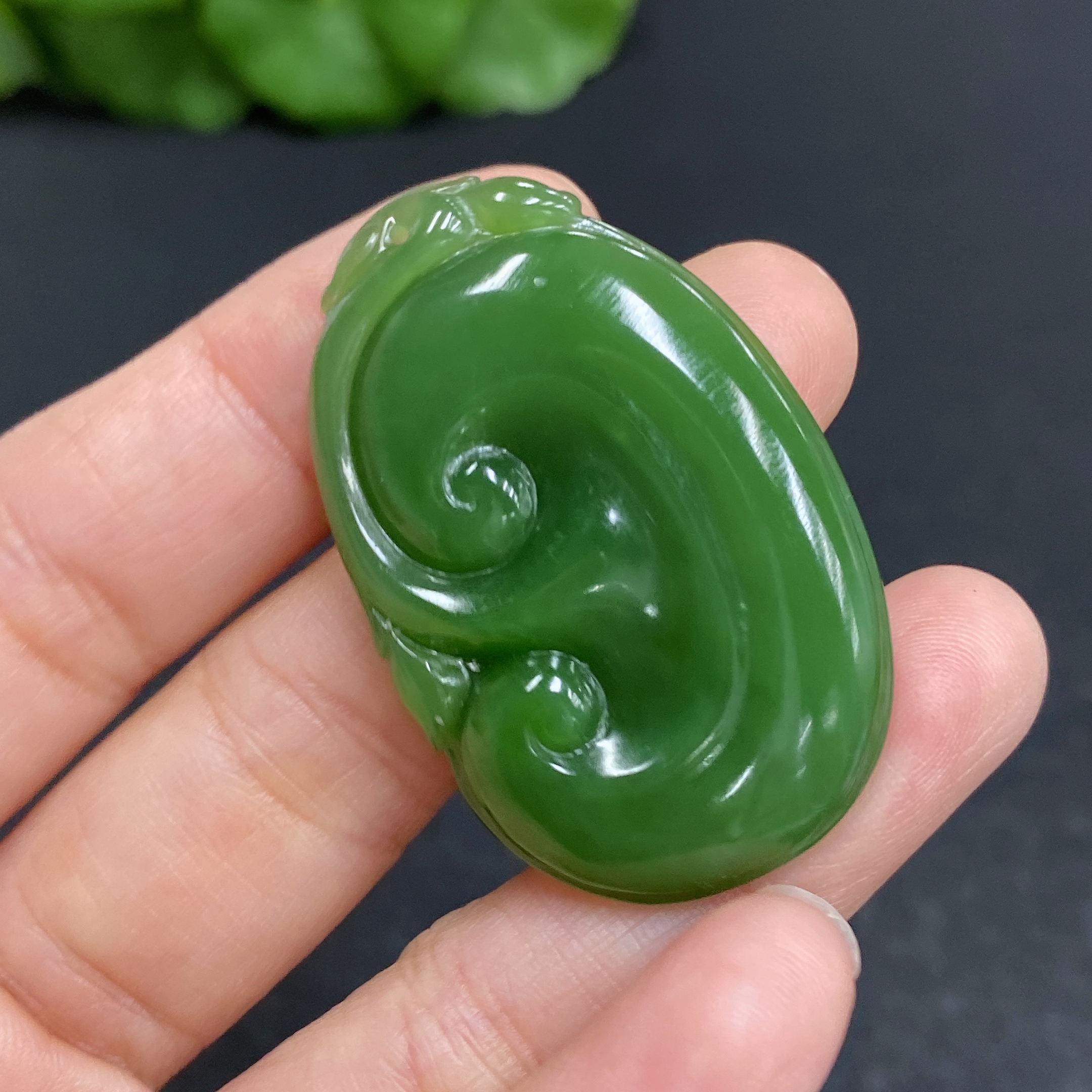 H33903945 Hetian Jade Pendant Ruyi Total Weight Approx.12.3g