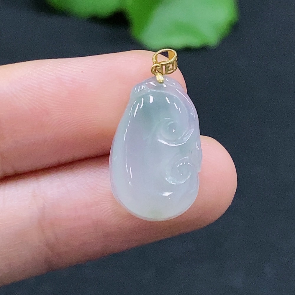 F31653636 Jadeite Ruyi Pendant 18K Gold Total Weight Approx. 1.54g