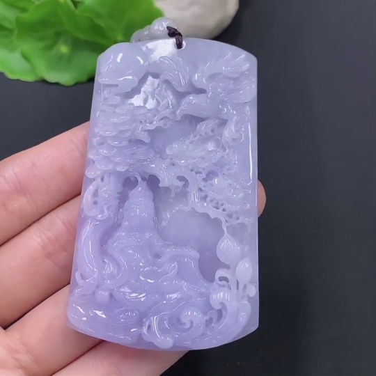 F28271113 Jadeite Mountain and Water Guanyin Pendant