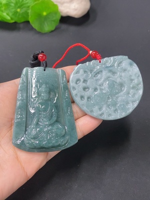 F26960811 翡翠挂件 一手走 配珠非A