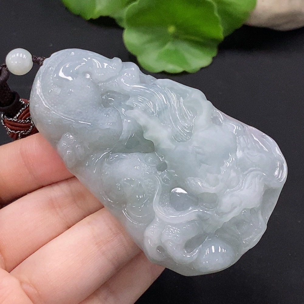 F34028035 Jadeite Dragon Pendant Total Weight Approx. 79.7g