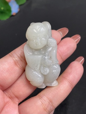 H34055024 Hetian Jade Pendant Child Total Weight About 30g