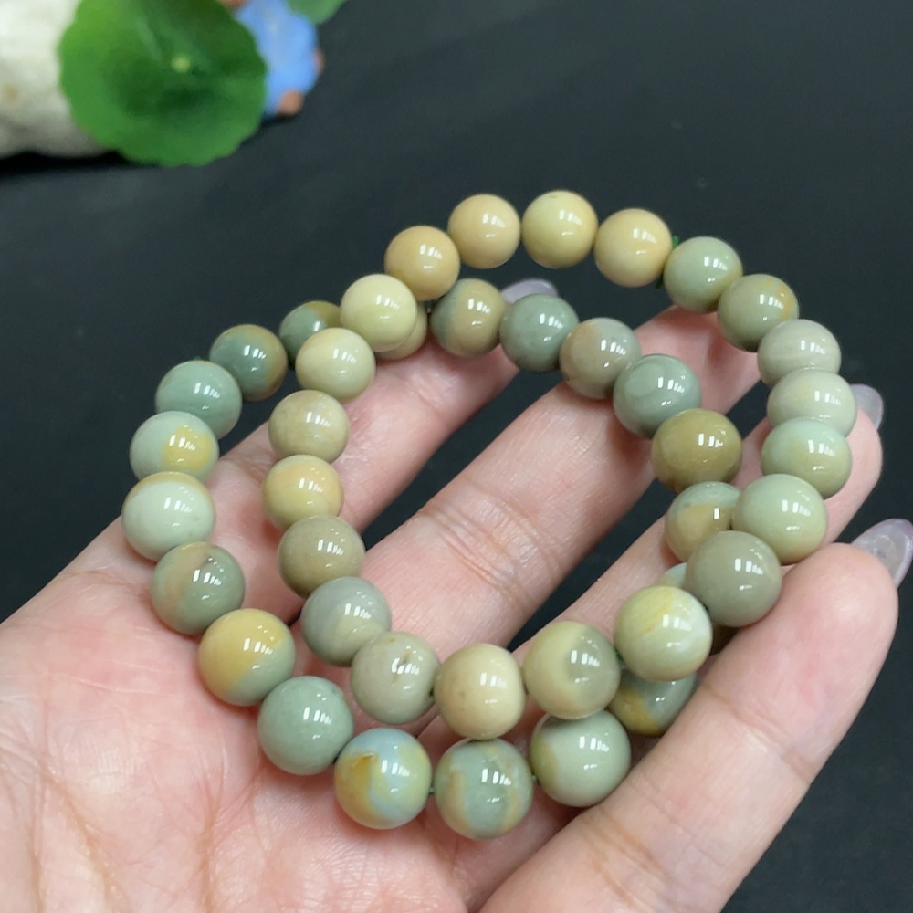 H33863709 Alashan Agate Bracelet, approx. 9.5mm, containing other mineral components, total weight approx. 45.5g